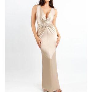 Shapewear twisted dress deep V neck twisted maxi shine XXL size